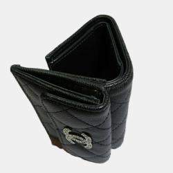 Chanel Black Leather Coco Small Flap Wallet 