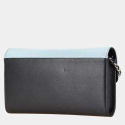 Chanel Blue Black Red Lambskin Airlines Wallet On Chain  