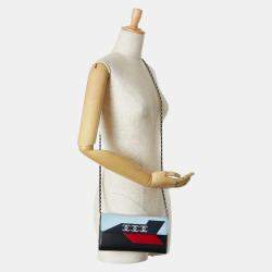 Chanel Blue Black Red Lambskin Airlines Wallet On Chain  