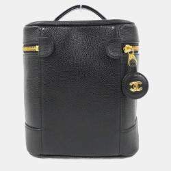 Chanel Black Caviar Cosmetic Vanity Bag 