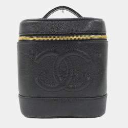 Chanel Black Caviar Cosmetic Vanity Bag 