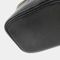 Chanel Black Caviar Cosmetic Vanity Bag 