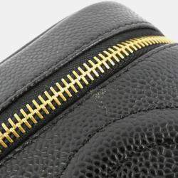 Chanel Black Caviar Cosmetic Vanity Bag 