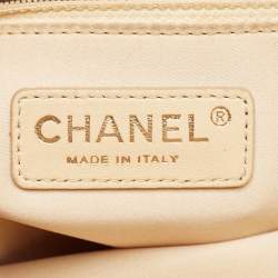 Chanel Cream Quilted Caviar Leather Grand Shopper Tote