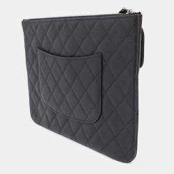 Chanel Black Caviar Leather Multi-Pocket Business Bag 