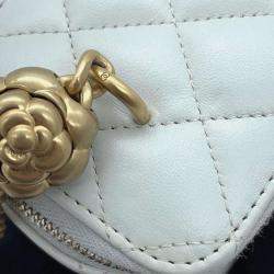 Pre Owned Chanel Light Blue Lambskin Vanity Chain Bag