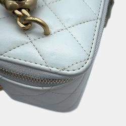 Pre Owned Chanel Light Blue Lambskin Vanity Chain Bag