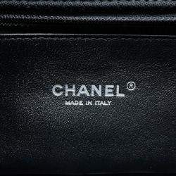 Pre Owned Chanel Black and White Tweed Cotton Jersey Flap Chain Shoulder Bag