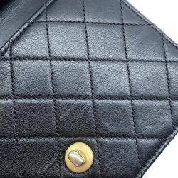 Pre Owned  Chanel Black Lambskin Pearl Chain Shoulder Bag 