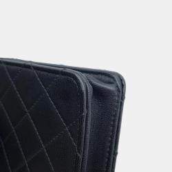 Pre Owned  Chanel Black Lambskin Pearl Chain Shoulder Bag 