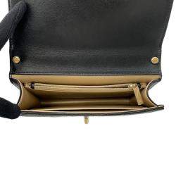 Pre Owned  Chanel Black Lambskin Pearl Chain Shoulder Bag 