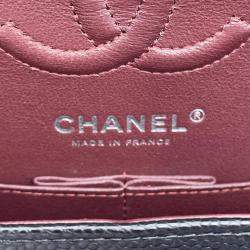Pre Owned  Chanel  Black Caviar Leather Small Classic Flap Chain Shoulder Bag
