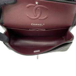 Pre Owned  Chanel  Black Caviar Leather Small Classic Flap Chain Shoulder Bag