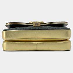 Pre Owned Chanel Black/Gold Lambskin Paris-New York CC Chic Chain Shoulder Bag 
