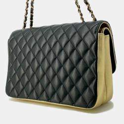 Pre Owned Chanel Black/Gold Lambskin Paris-New York CC Chic Chain Shoulder Bag 