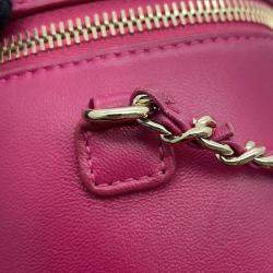 Pre Owned Chanel Lambskin CC Logo Vanity Chain Shoulder Bag