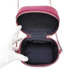 Pre Owned Chanel Lambskin CC Logo Vanity Chain Shoulder Bag