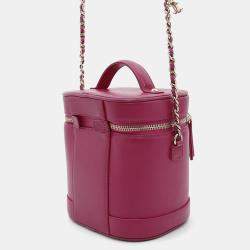 Pre Owned Chanel Lambskin CC Logo Vanity Chain Shoulder Bag