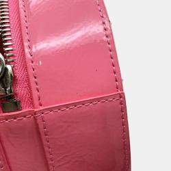 Pre Owned Chanel Pink Patent Leather Round As Earth Chain Shoulder Bag 