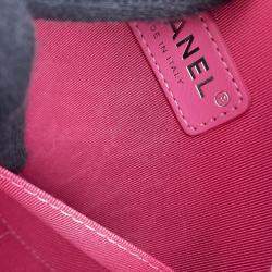 Pre Owned Chanel Pink Patent Leather Round As Earth Chain Shoulder Bag 