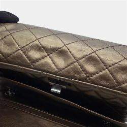 Pre Owned Chanel 2.55 Chain shoulder Bag Bronze Leather