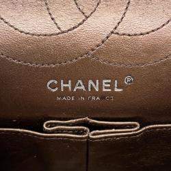 Pre Owned Chanel 2.55 Chain shoulder Bag Bronze Leather