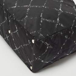 Chanel Black Quilted Print Nylon Travel Ligne Tote
