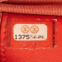 Chanel Orange Quilted Leather CC Wallet On Chain