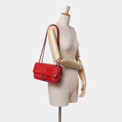 Chanel Red Lambskin CC Crossing Medium Flap Bag