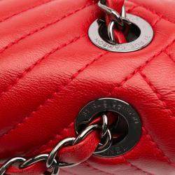 Chanel Red Lambskin CC Crossing Medium Flap Bag