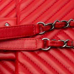 Chanel Red Lambskin CC Crossing Medium Flap Bag