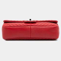 Chanel Red Lambskin CC Crossing Medium Flap Bag
