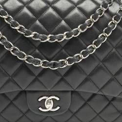 Chanel Black Quilted Leather Maxi Classic Single Flap Bag
