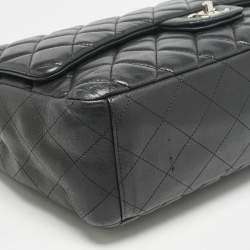 Chanel Black Quilted Leather Maxi Classic Single Flap Bag