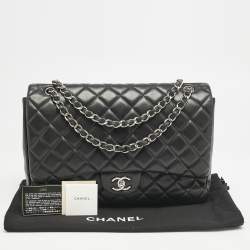 Chanel Black Quilted Leather Maxi Classic Single Flap Bag