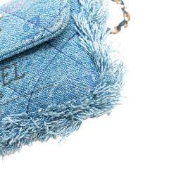 Chanel Blue Denim Mood Mini Clutch With Chain