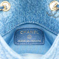 Chanel Blue Denim Mood Mini Clutch With Chain