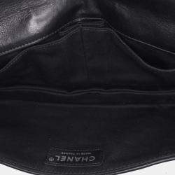 Pre Owned Chanel Black Quilted Calfskin Star Attitude Grommet Fold Over Clutch