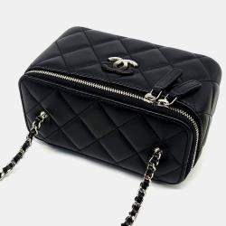 Chanel Black Leather Lambskin Vanity Crossbody Bag
