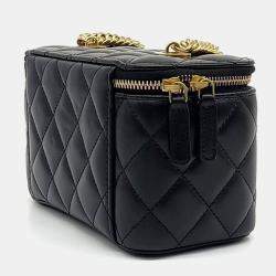 Chanel Black Leather Lambskin Mini Crossbody Bag