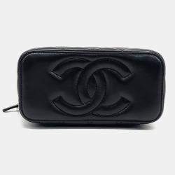 Chanel Black Leather Lambskin Mini Crossbody Bag
