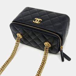 Chanel Black Leather Lambskin Mini Crossbody Bag