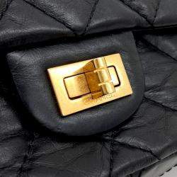 Chanel Black Leather Vintage 2.55 Bag 28