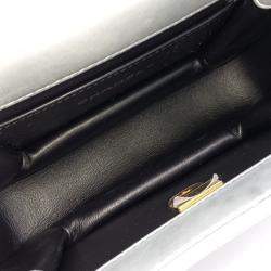 Chanel Silver Leather rainbow top handle chain bag