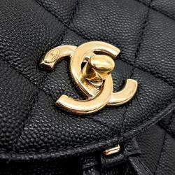 Chanel Black Leather Caviar Backpack
