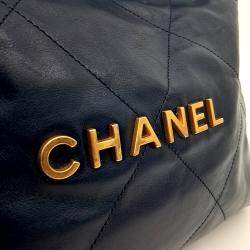 Chanel Navy Blue Leather 22 bag