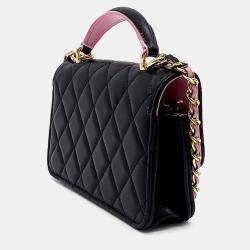 Chanel Black Leather top handle phone holder mini Crossbody bag