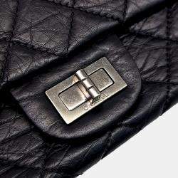 Chanel Black Leather Vintage 2.55 Bag 32