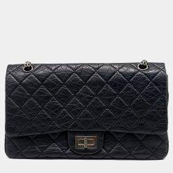 Chanel Black Leather Vintage 2.55 Bag 32