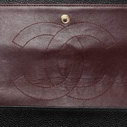 Chanel Black Quilted Caviar Leather Jumbo Classic Double Flap Bag